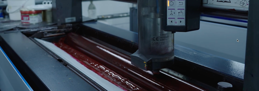 Automatic ink feeding system on a Heidelberg printing press during book production