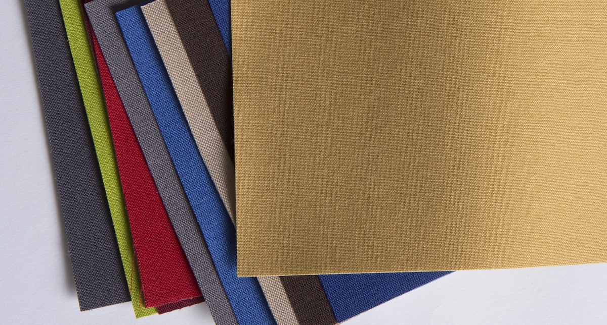 Assorted rayon cloth swatches for premium hardcover book covers